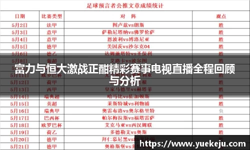 富力与恒大激战正酣精彩赛事电视直播全程回顾与分析